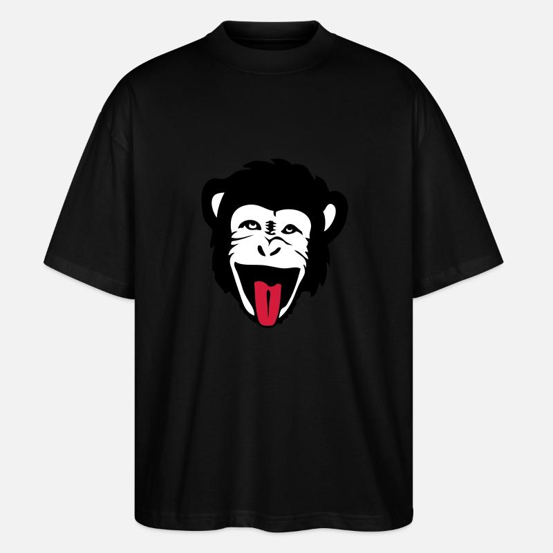 Affe Gorilla Affe Header1 - Stanley/Stella Oversized Unisex Bio T-Shirt Blaster 2.0 - Schwarz