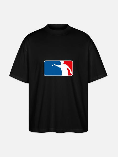 Petanque Boule Logo Major League USA Frankrijk Stijl - Stanley/Stella Uniseks oversized bio T-shirt Blaster 2.0 - zwart