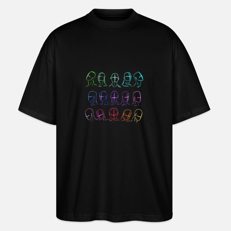 Visionen: Die Köpfe der Farben - Stanley/Stella Oversized Unisex Bio T-Shirt Blaster 2.0 - Schwarz