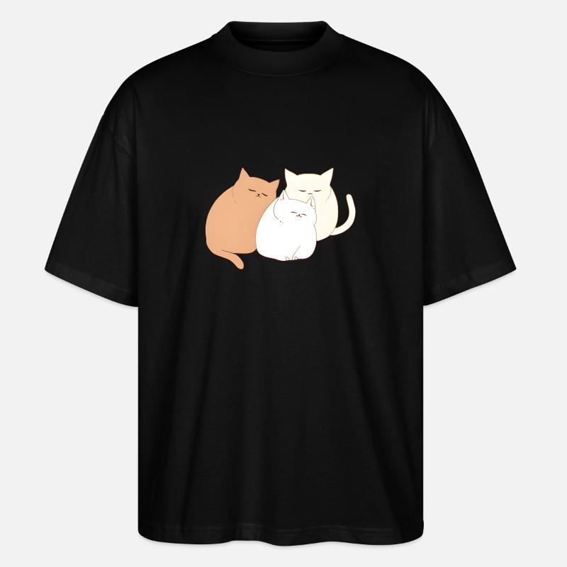 3 sleeping cats - Stanley/Stella Oversized Unisex Bio T-Shirt Blaster 2.0 - Schwarz