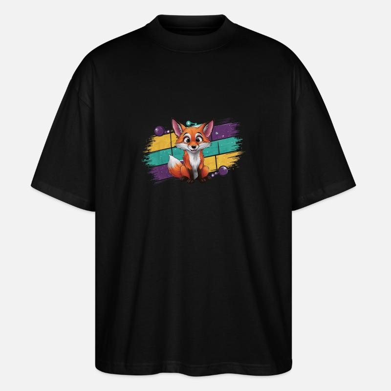 Fuchs - Illustration - Stanley/Stella Oversized Unisex Bio T-Shirt Blaster 2.0 - Schwarz