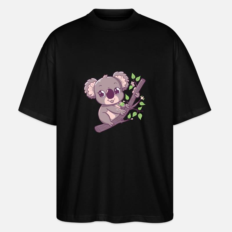 happy koala bear koala - Stanley/Stella Oversized Unisex Organic T-shirt Blaster 2.0 - black