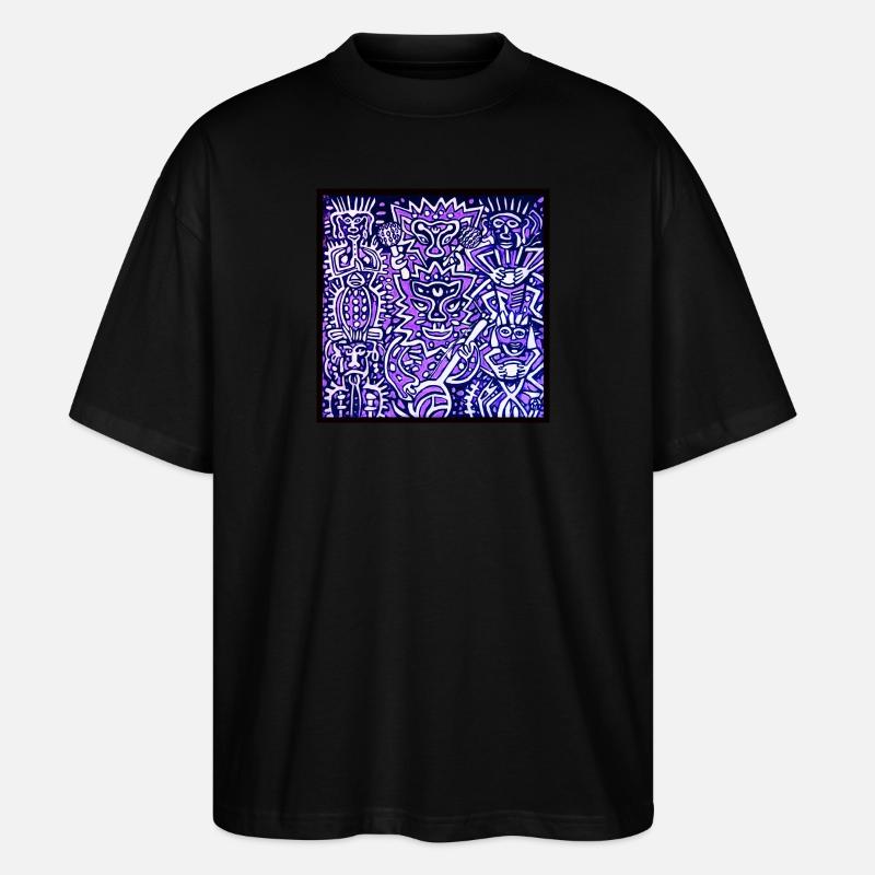ETHNO BEATS - Stanley/Stella Oversized Unisex Bio T-Shirt Blaster 2.0 - Schwarz
