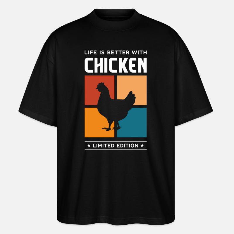 Chicken - Stanley/Stella Oversized Unisex Organic T-shirt Blaster 2.0 - black