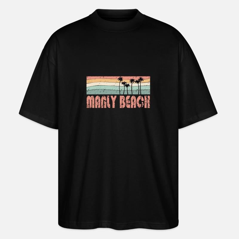 MANLY BEACH retro style - Stanley/Stella Oversized Unisex Bio T-Shirt Blaster 2.0 - Schwarz