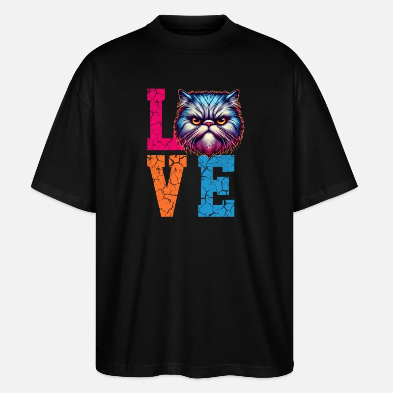 Grumpy love cat - Stanley/Stella Oversized Unisex Bio T-Shirt Blaster 2.0 - Schwarz