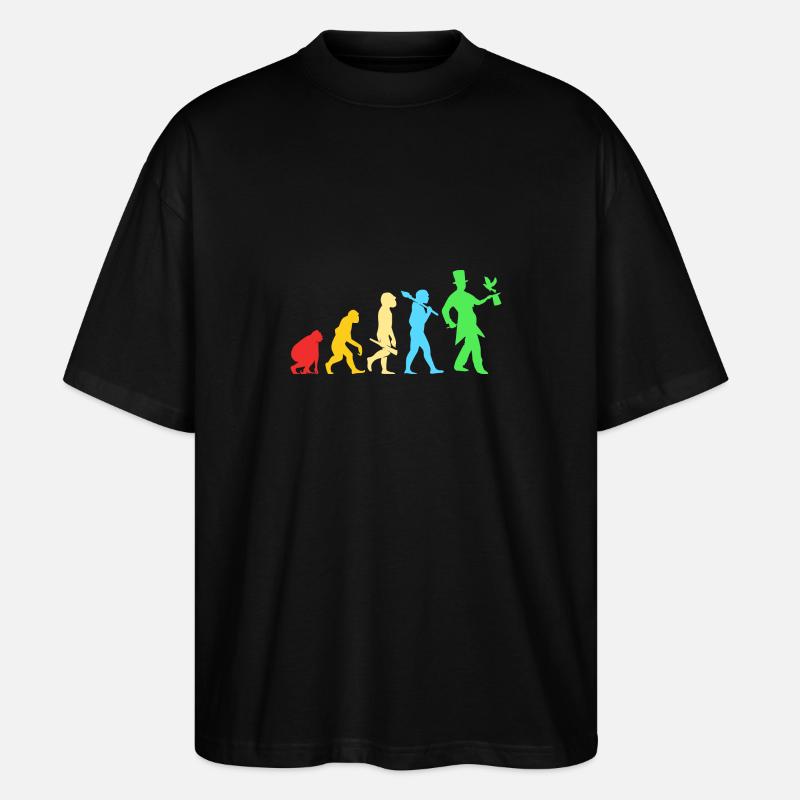 Zauberer Magie Magier Evolution - Stanley/Stella Oversized Unisex Bio T-Shirt Blaster 2.0 - Schwarz