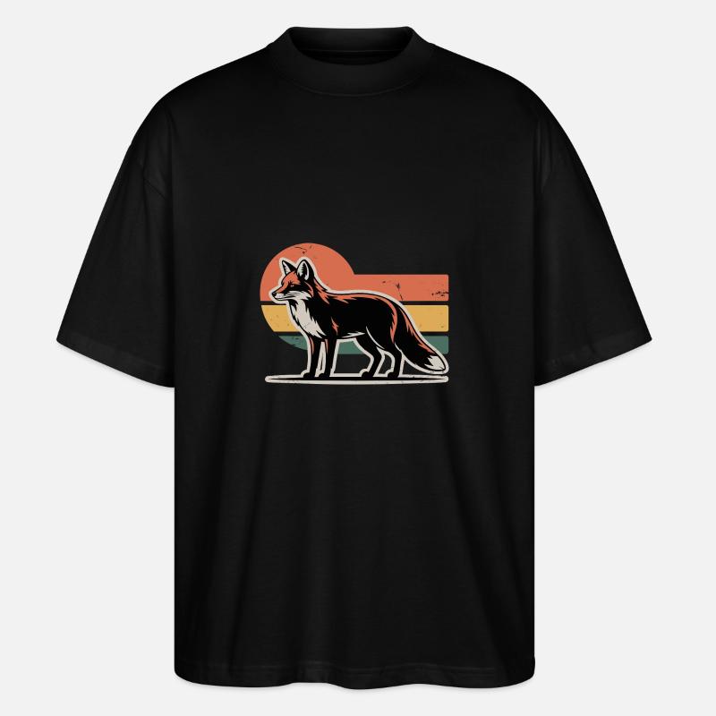 Fox Animal - Stanley/Stella Oversized Unisex Organic T-shirt Blaster 2.0 - black