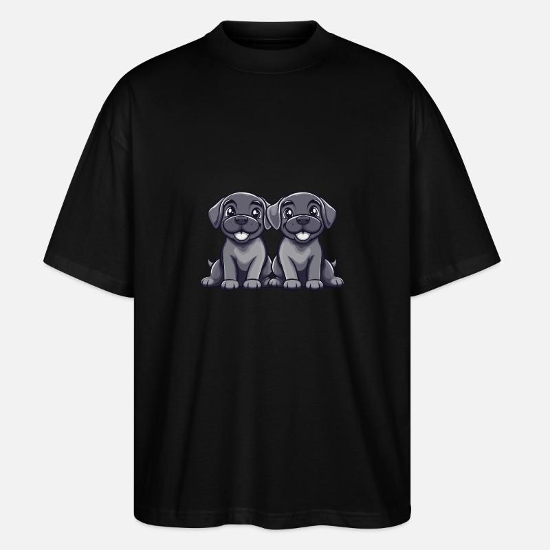 Chien Mastiff Bande dessinée - T-shirt bio Blaster 2.0 coupe oversize Stanley/Stella Unisexe - noir