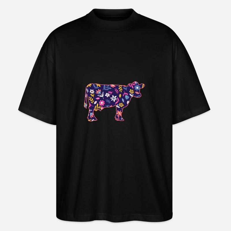 Cow Highland Cattle Cows - Stanley/Stella Oversized Unisex Organic T-shirt Blaster 2.0 - black