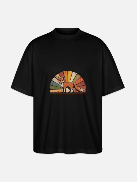 Fuchs Tier - Stanley/Stella Oversized Unisex Bio T-Shirt Blaster 2.0 - Schwarz