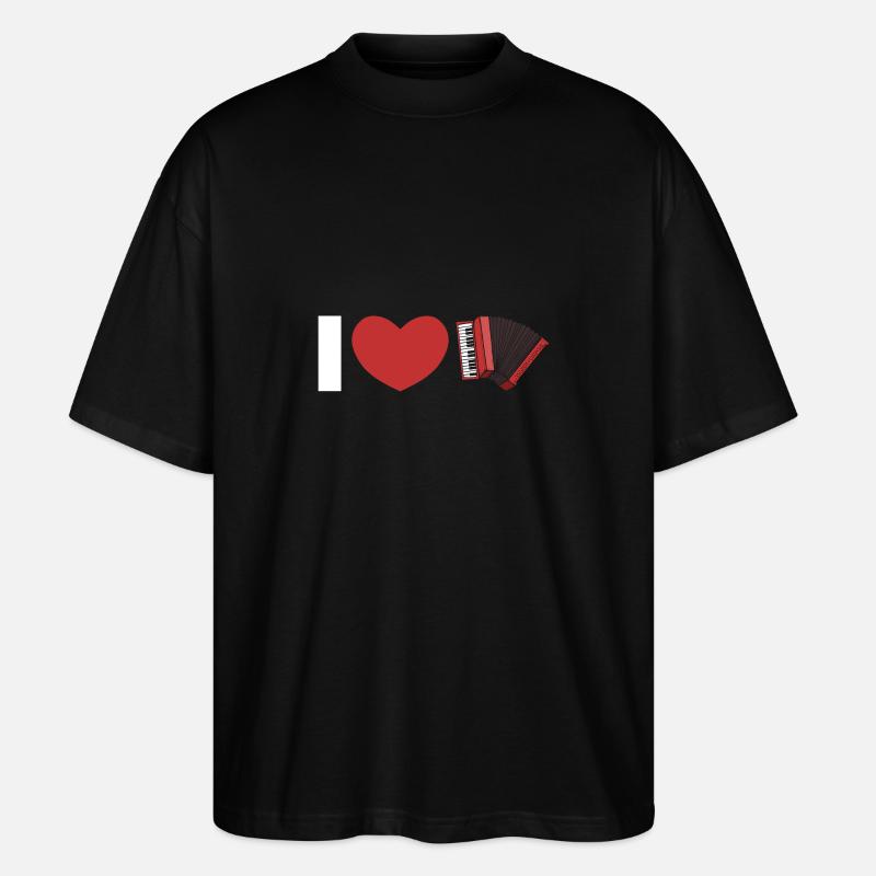 Akkordeon - Stanley/Stella Oversized Unisex Bio T-Shirt Blaster 2.0 - Schwarz