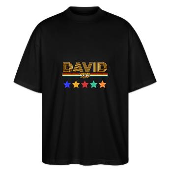 David - Stanley/Stella Oversized Unisex Bio T-Shirt Blaster 2.0 - Schwarz - Vorne - Alina (178cm) & Michal (187cm)