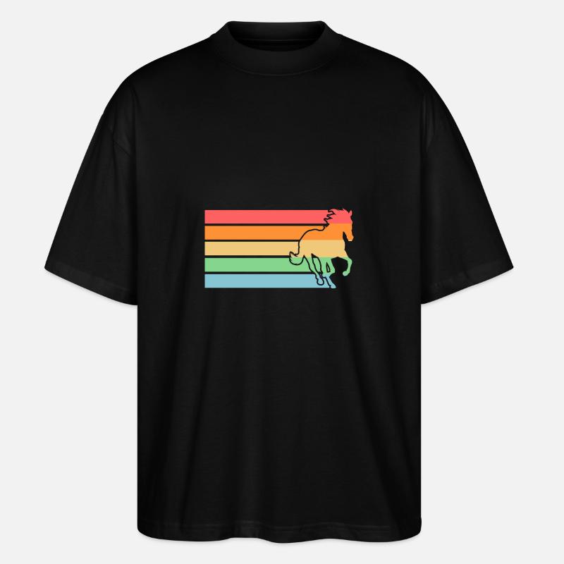 Reiten Pferd - Stanley/Stella Oversized Unisex Bio T-Shirt Blaster 2.0 - Schwarz