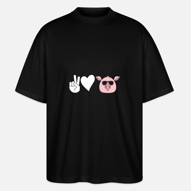 Schwein - Stanley/Stella Oversized Unisex Bio T-Shirt Blaster 2.0 - Schwarz