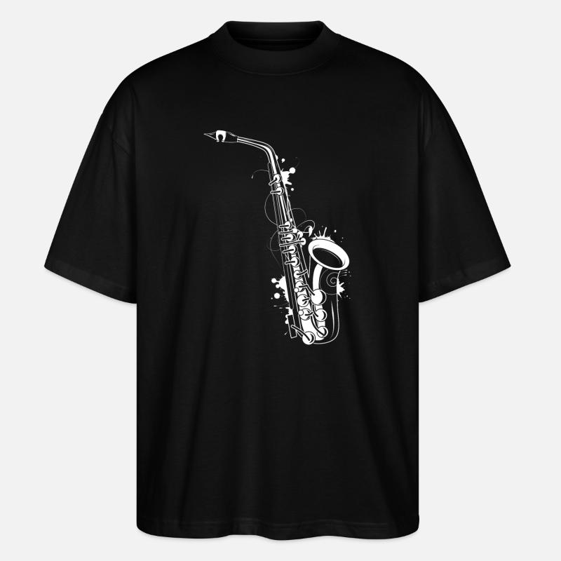 graffiti saxophone blanc - T-shirt bio Blaster 2.0 coupe oversize Stanley/Stella Unisexe - noir