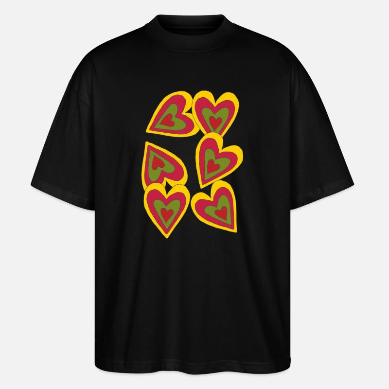 herzen on fire - Stanley/Stella Oversized Unisex Bio T-Shirt Blaster 2.0 - Schwarz