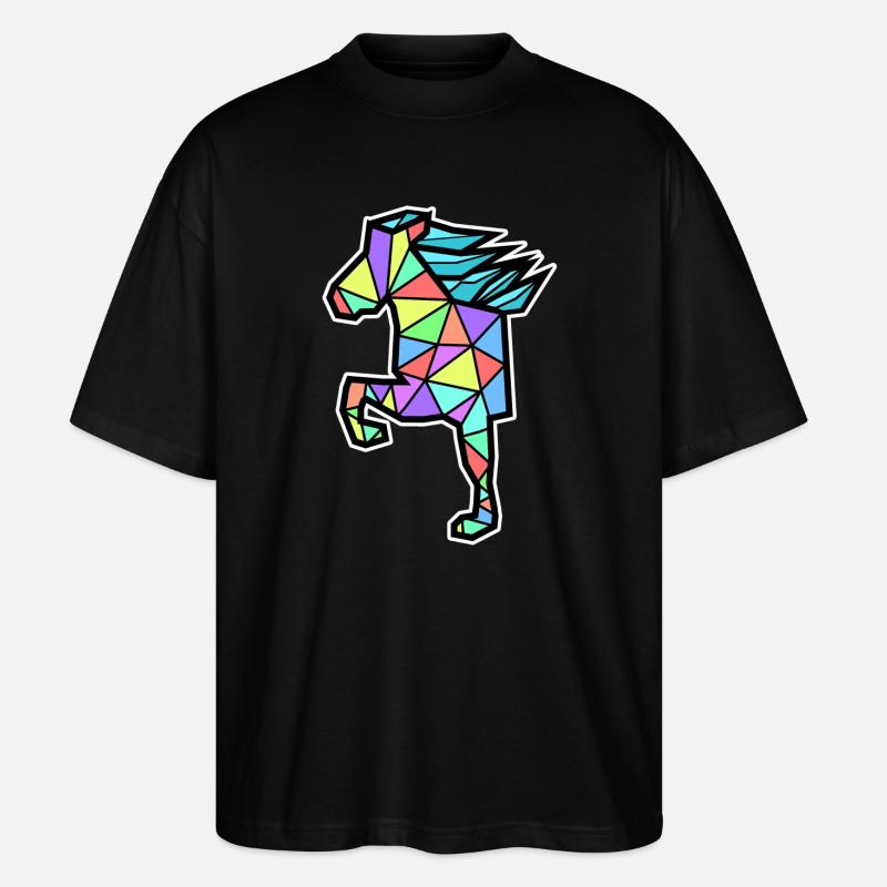 Ross Polygon Islandpferde Isländer Pferdenarr - Stanley/Stella Oversized Unisex Bio T-Shirt Blaster 2.0 - Schwarz