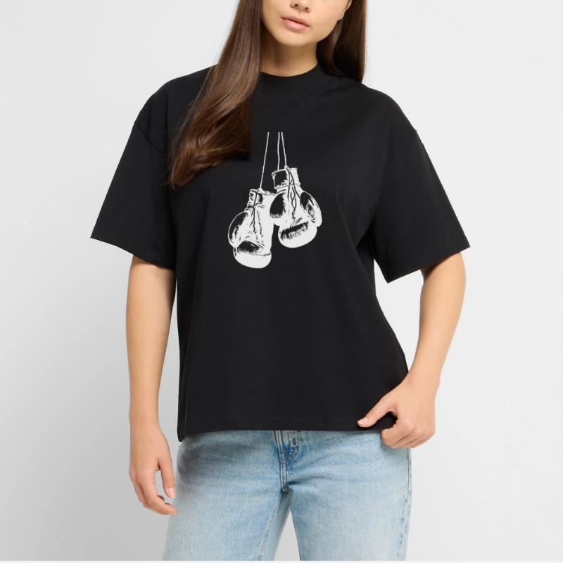 Conception de gants de boxe blancs suspendus. Conception de logo T-shirt bio Blaster 2.0 coupe oversize Stanley/Stella Unisexe