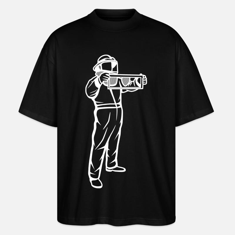 Imker Zeichnung - Stanley/Stella Oversized Unisex Bio T-Shirt Blaster 2.0 - Schwarz