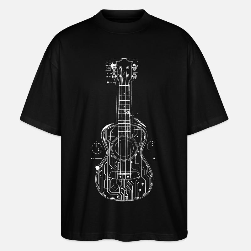 Ukulele Grafik - Stanley/Stella Oversized Unisex Bio T-Shirt Blaster 2.0 - Schwarz