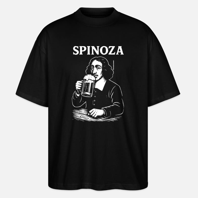 Philosophe de la bière Spinoza - T-shirt bio Blaster 2.0 coupe oversize Stanley/Stella Unisexe - noir