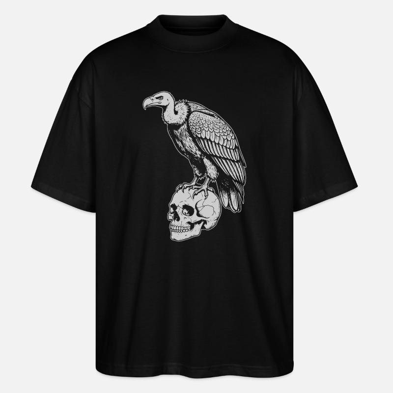 Vautour assis sur le crâne - T-shirt bio Blaster 2.0 coupe oversize Stanley/Stella Unisexe - noir