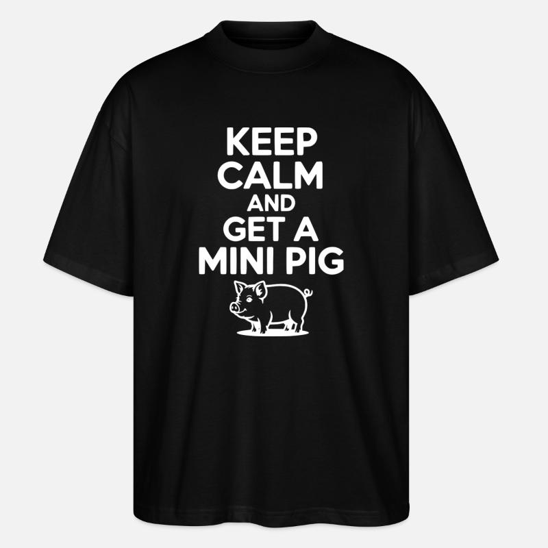 Reste calme et un cochon - T-shirt bio Blaster 2.0 coupe oversize Stanley/Stella Unisexe - noir