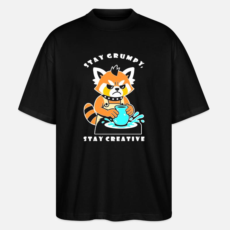 Stay Creative Pottery Panda - T-shirt bio Blaster 2.0 coupe oversize Stanley/Stella Unisexe - noir