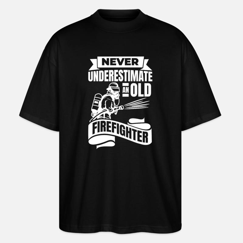 Feuerwehr Opa - Stanley/Stella Oversized Unisex Bio T-Shirt Blaster 2.0 - Schwarz