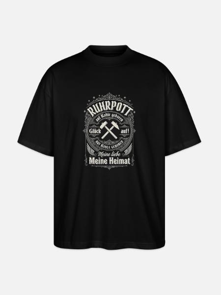Heimatliebe im Bergwerkstil, Ruhrpott - Stanley/Stella Oversized Unisex Bio T-Shirt Blaster 2.0 - Schwarz