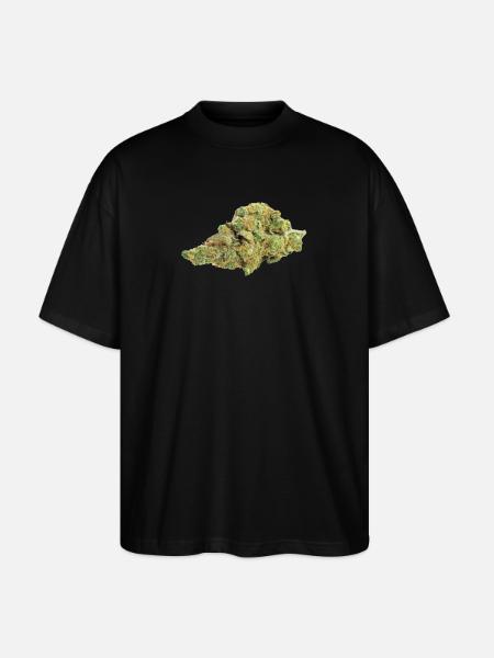 Single Cannabis / Weed Bud / Blossom - Stanley/Stella Oversized Unisex Organic T-shirt Blaster 2.0 - black