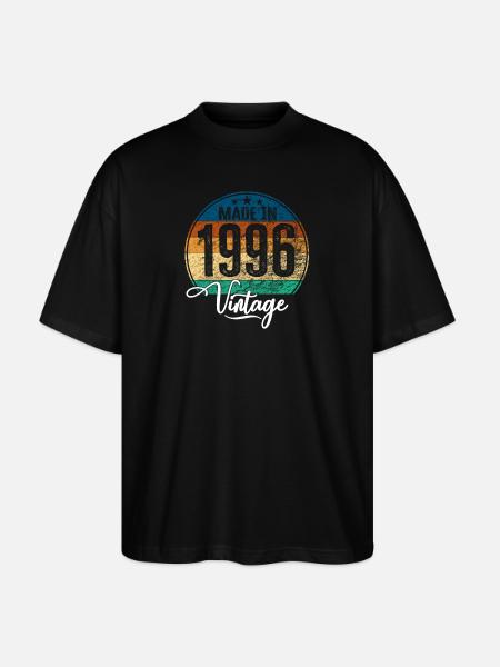 Vintage Gemaakt in 1996 Geboortejaar 1996 Verjaardag - Stanley/Stella Uniseks oversized bio T-shirt Blaster 2.0 - zwart