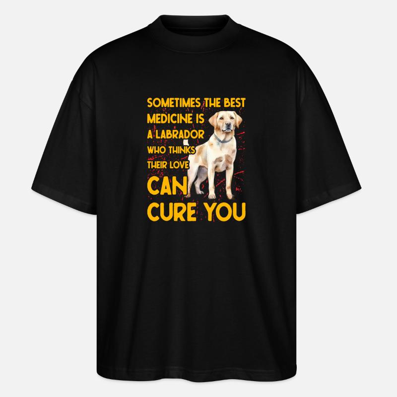 Labrador Lustiger Spruch - Stanley/Stella Oversized Unisex Bio T-Shirt Blaster 2.0 - Schwarz
