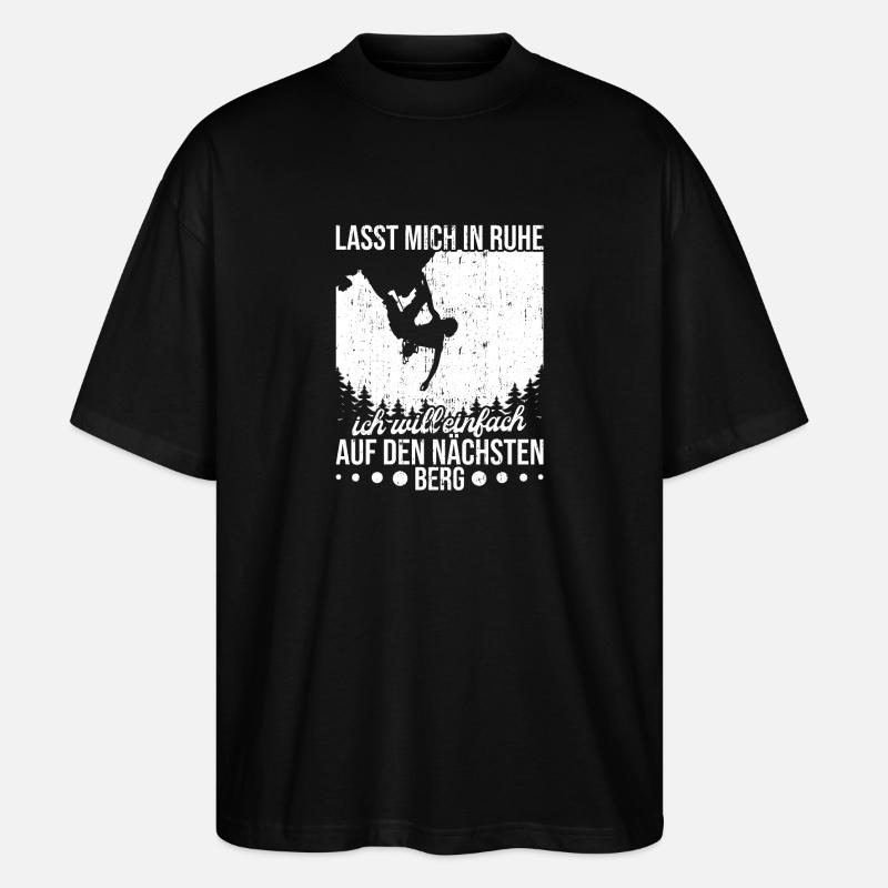 Kletterhalle Bouldern Karabiner Boulder Kletterer - Stanley/Stella Oversized Unisex Bio T-Shirt Blaster 2.0 - Schwarz