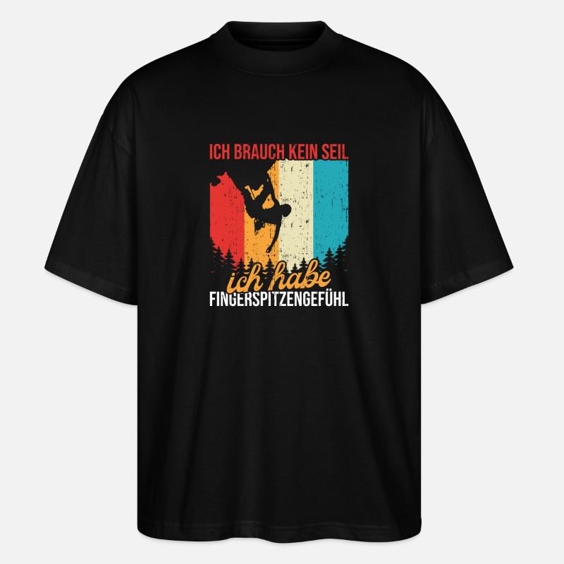 Freeclimbing Kletterer Bouldern Klettern - Stanley/Stella Oversized Unisex Bio T-Shirt Blaster 2.0 - Schwarz