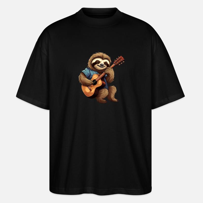 Faultier-Gitarrist - Stanley/Stella Oversized Unisex Bio T-Shirt Blaster 2.0 - Schwarz