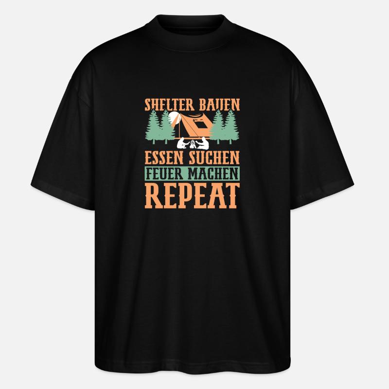 Survival Bushcraft Bushcrafter Messer Camping - Stanley/Stella Oversized Unisex Bio T-Shirt Blaster 2.0 - Schwarz