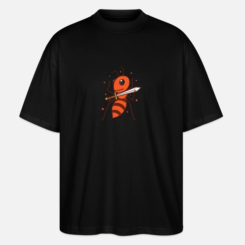 Fourmi avec épée, insectes industrieux - T-shirt bio Blaster 2.0 coupe oversize Stanley/Stella Unisexe - noir