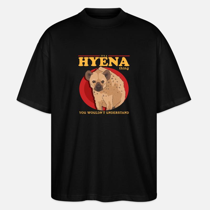 Hyäne Hyänen Tüpfelhyäne Geschenk - Stanley/Stella Oversized Unisex Bio T-Shirt Blaster 2.0 - Schwarz