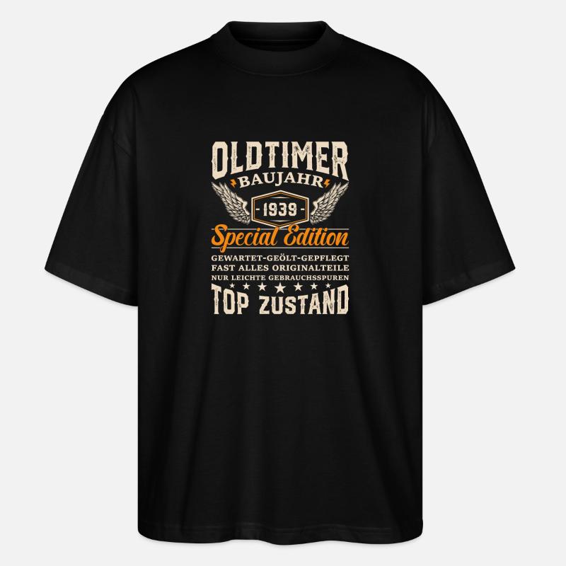 1939 Oldtimer Geschenk - Stanley/Stella Oversized Unisex Bio T-Shirt Blaster 2.0 - Schwarz