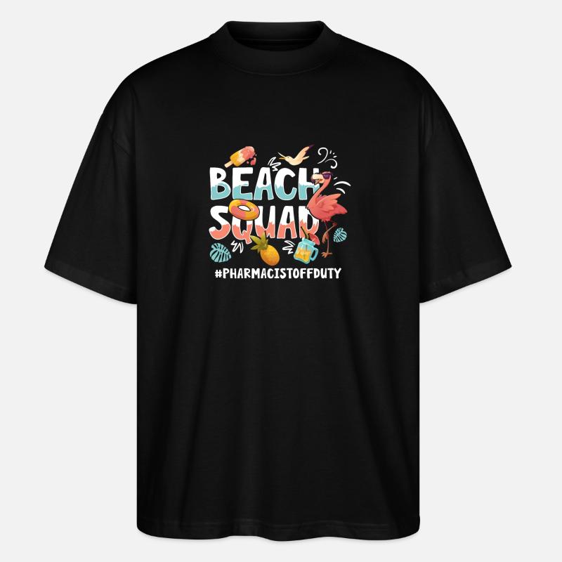 Pharmacist Vacation Beach Group - Stanley/Stella Oversized Unisex Organic T-shirt Blaster 2.0 - black
