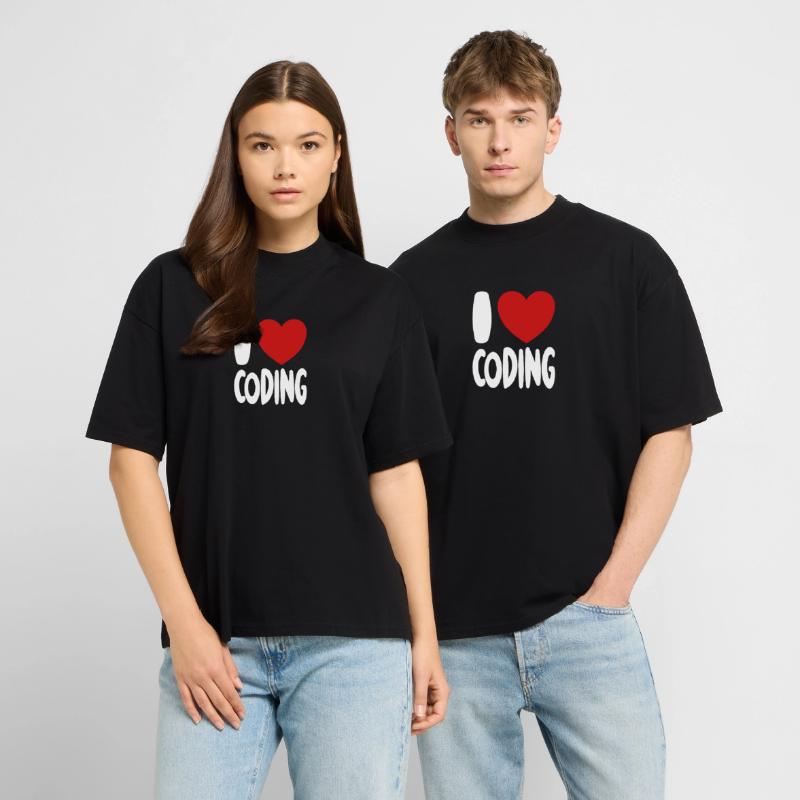 I Love Coding - Programmer T-Shirt Stanley/Stella Oversized Unisex Organic T-shirt Blaster 2.0