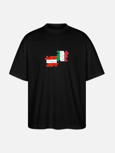 Austria Italy Flag Italian Austrian - Stanley/Stella Oversized Unisex Organic T-shirt Blaster 2.0 - black