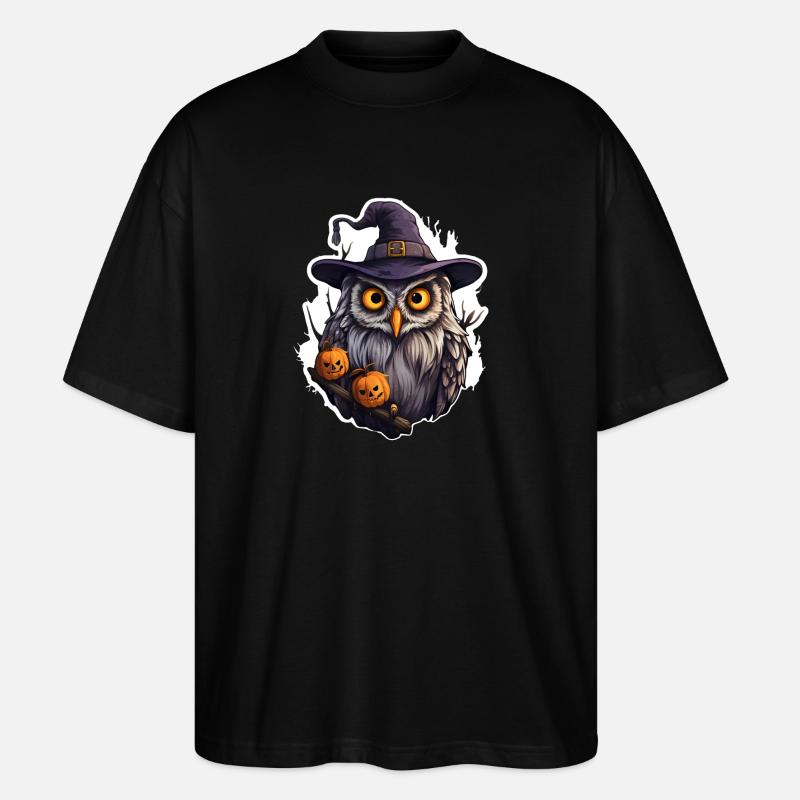 Halloween Eule - Stanley/Stella Oversized Unisex Bio T-Shirt Blaster 2.0 - Schwarz