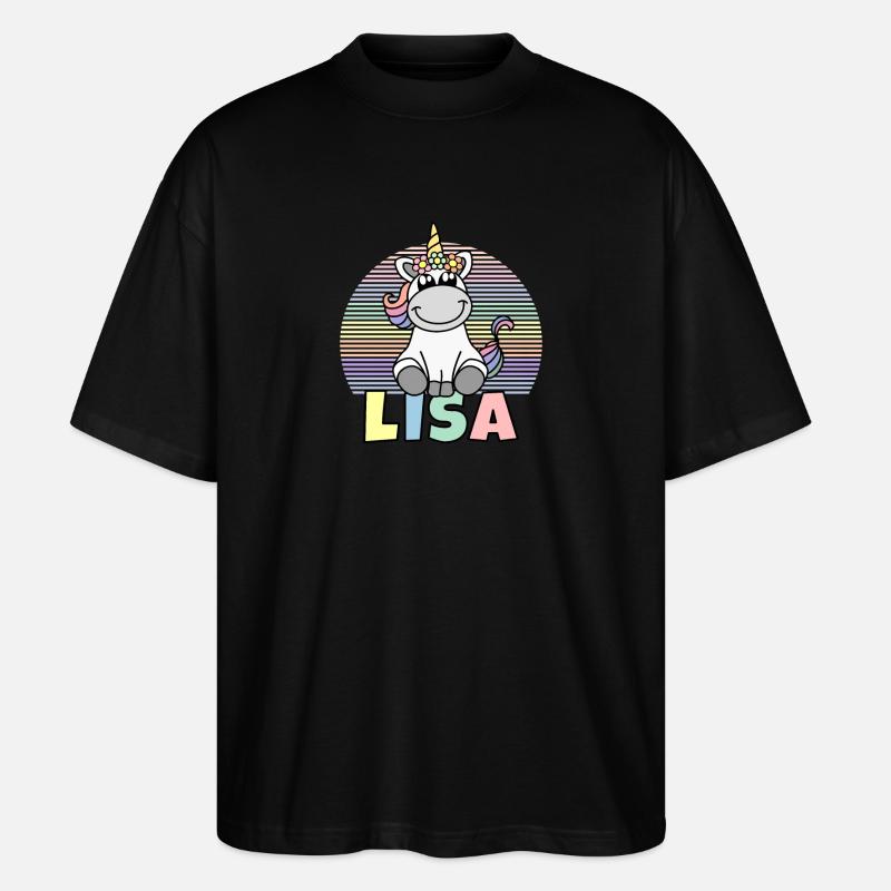 Lisa Einhorn Name - Stanley/Stella Oversized Unisex Bio T-Shirt Blaster 2.0 - Schwarz