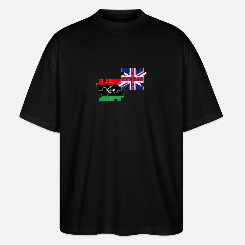 Libye Royaume-Uni Drapeau britannique libyen - T-shirt bio Blaster 2.0 coupe oversize Stanley/Stella Unisexe - noir