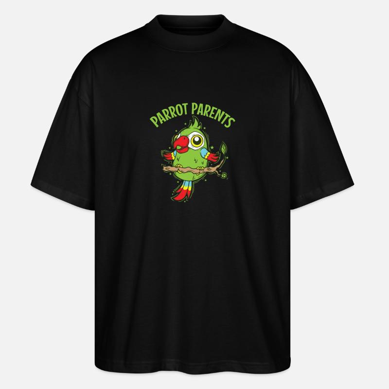 Parrot Parents Tier Vogel - Stanley/Stella Oversized Unisex Bio T-Shirt Blaster 2.0 - Schwarz