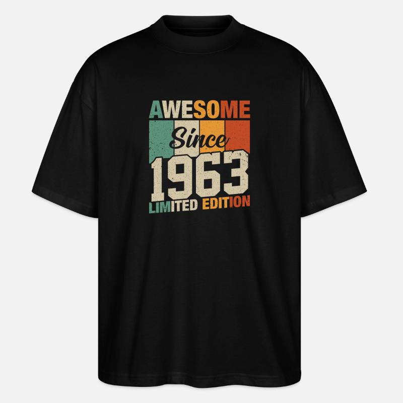 Millésime 1963 Anniversaire 60/61 - T-shirt bio Blaster 2.0 coupe oversize Stanley/Stella Unisexe - noir
