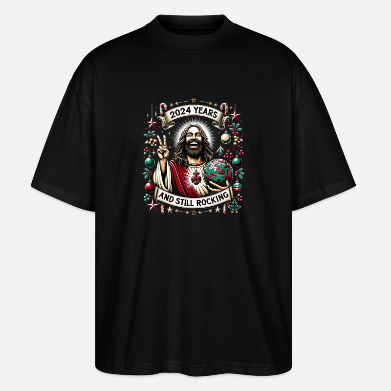 Jesus Kristus Bursdagsgutt Stygg jul - Stanley/Stella Blaster 2.0 Økologisk Oversized Unisex T-skjorte - svart